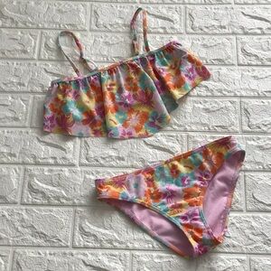 Roxy Pink and Orange Bikini Vibrant Off-the-Shoulder
